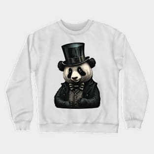 Panda wearing Top Hat Crewneck Sweatshirt